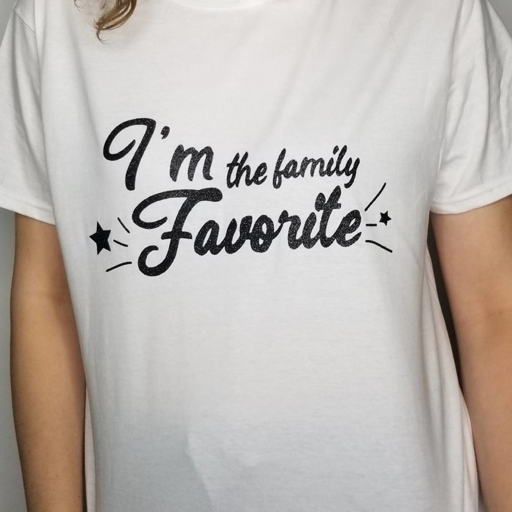 Gildan Family Favorite Graphic Tee Shirt White Funny Novelty Medium